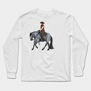 Blue Roan Western Ranch Horse Lope Long Sleeve T-Shirt